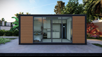 Maisons préfabriquées modulaires en conteneurs en bois, emballage plat, maison de luxe amovible, café moderne de 20 pieds