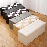 Pouf de rangement pliant en similicuir pour chambre à coucher meubles de maison tabouret Pouff Factory Direct