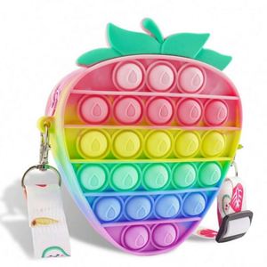 Kids Cartoon Push Pop PVC Coin <b>Purse</b> Keychain Crossbody <b>Backpack</b> with Zipper Closure Waterproof & Durable Eco-Friendly - Product Image 1
