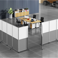 Meubles de bureau modernes, cloisons mobiles, design pliable, panneaux en mélamine, bois, couleurs personnalisables, école, supermarché