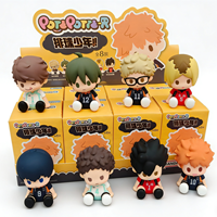 Vente en gros de figurines miniatures authentiques POTEPOTTE-R Haikyuu en position assise, boîte mystère, figurines mignonnes, ornements de bureau tendance, objets de collection
