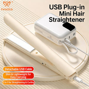 Plancha de Pelo PAKISS de Cerámica para Viajes, Hogar y Hotel, con Conexión USB, Función Dual Húmedo/Seco, Control de Temperatura de 160-185 °C - Product Image 2