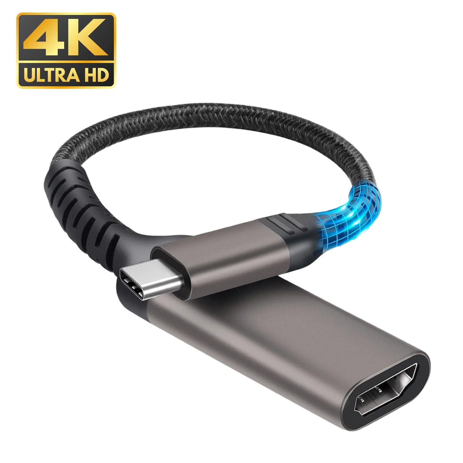 OEM C to HDMI Nylon Braided 4K 30Hz USB 3.1 Type C male to HDMI female Cable for HDTV for mac TV Projection