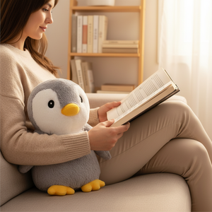 Cojín de Peluche Personalizado <span class=keywords><strong>con</strong></span> Forma de Pingüino para Niños y Niñas, Almohada de Peluche <span class=keywords><strong>con</strong></span> Peso para Abrazar - Product Image 1