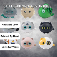 Figurines d'animaux de dessin animé, sculpture en résine PVC 3D, chat miniature, poupée mignonne, aménagement paysager de jardin, jouets assortis, Noël, Halloween
