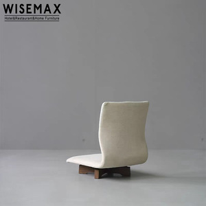 WISEMAX FURNITURE, mobilier de salon au design japonais, tissu d'ameublement, dossier en tissu, tabouret bas, chaise unique en bois massif pour la maison - Product Image 3