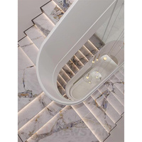 Newstar Villa de luxe Hôtel Escalier personnalisé Taille Escalier en marbre blanc Sol en marbre Escaliers Escaliers en pierre de luxe