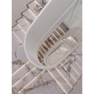 Newstar Luxe Villa Hotel Op Maat Gemaakte Trappenmaat Witte Marmeren Trappen Marmeren Vloer Trappen Luxe Stenen Trappen - Product Image 2