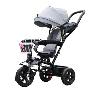 Dikesen Wholesale baby pram 3 wheel baby twin tricycle stroller trike with handles and kids double seats tricycle with belts