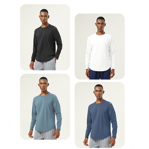 Venta al por mayor de camisas de manga larga para <span class=keywords><strong>hombre</strong></span> UPF 50 + de secado rápido de baloncesto correr Fitness Outfit Casual Skin Friendly hombres camisetas - Product Image 2