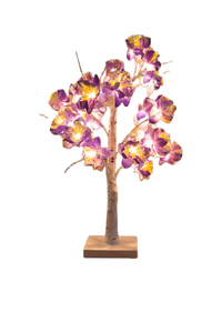 Décoration d'intérieur, lampe en forme de bouleau blanc, fleurs, couleurs violettes, roses, blanches, fonctionne avec des piles AA, décoration de table, lampe de nuit LED - Product Image 4