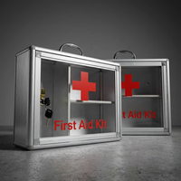 Boîte de rangement médicale murale sécurisée en aluminium avec serrure à clé, portable pour couloirs scolaires et espaces publics