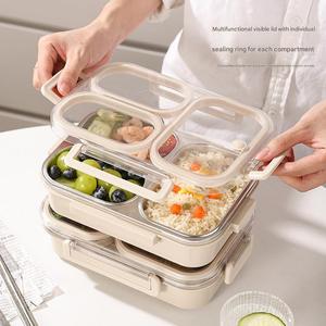 Boîte à bento en acier inoxydable 304 de 1000 ml avec séparateurs, boîte à lunch rectangulaire étanche pour étudiants, bureau, salle à manger, conteneur alimentaire - Product Image 5