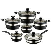 FLEY Lot de 12 casseroles et poêles légères antiadhésives sans revêtement pour la préparation quotidienne des repas