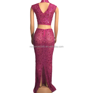 Nocance Y2507-Db Ropa De Verano Para Mujer 2022 robe De soirée De luxe en maille avec diamants, ensembles d'été pour femmes, <span class=keywords><strong>tenue</strong></span> De noël - Product Image 2