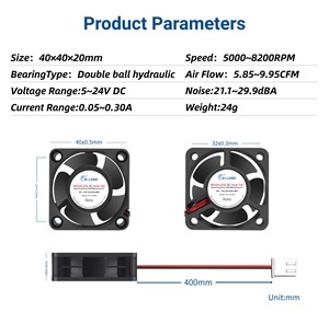 4020 Mini VENTILADOR DE CC personalizado de fábrica 7200RPM 4cm 40x40x20mm ventilador enfriador impresoras 3D ventiladores de flujo axial - Product Image 2