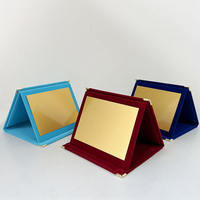 Vente en gros de plaque en velours bleu rouge turquoise plaque de certificat en velours pliable avec plaque en or MH-MJ0029
