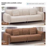 Canapé en tissu style crème, motif chat en guimauve, moderne et minimaliste, idéal pour petit appartement en location