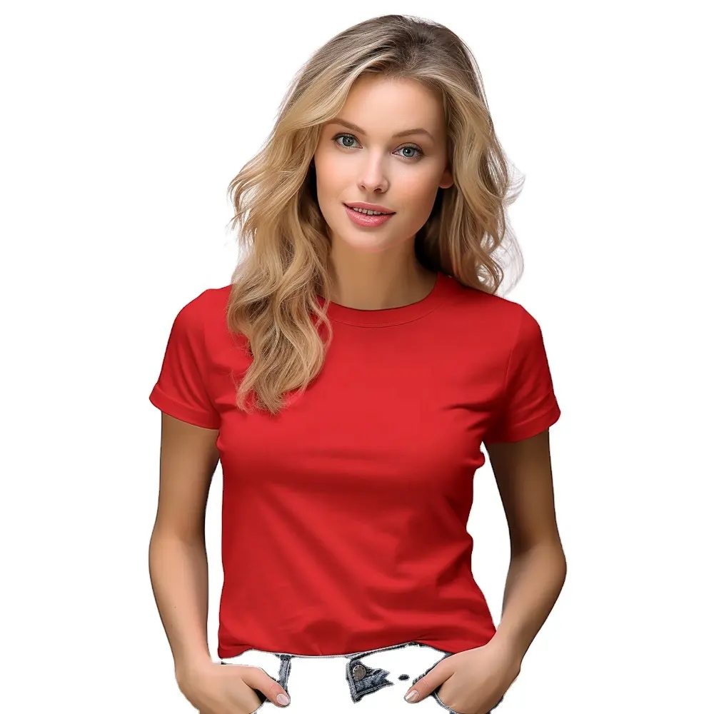 ladies tops Cheap Plain T Shirt Summer Short Sleeves 100% Cotton 180g Blank Custom Logo Women T- Shirts