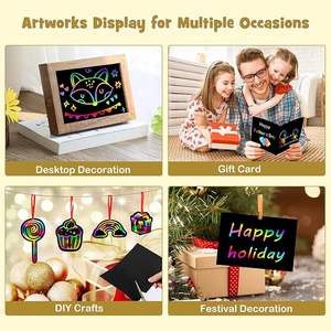 สมุด A4ศิลปะสำหรับเด็กศิลปะทำมือด้วยกระดาษขูดสีรุ้ง - Product Image 5