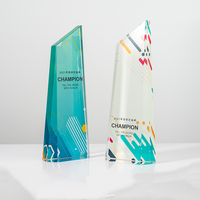 Trophée en cristal personnalisé, plaque commémorative minimaliste écologique, récompenses, souvenirs, médaille pour le personnel, lettrage créatif gravé UV