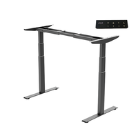 Bureau debout ergonomique intelligent en acier inoxydable à hauteur réglable, 3 niveaux, double moteur, cadre de bureau, mobilier de bureau, vente chaude OEM/ODM
