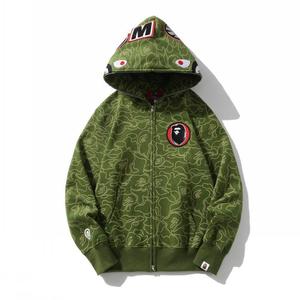 Sudadera con Capucha de Camuflaje de Edición Limitada con Diseño de Cabeza de Tiburón para Hombre, Corte Recto Personalizado, Cierre Frontal con Cremallera, Estilo Japonés - Product Image 4