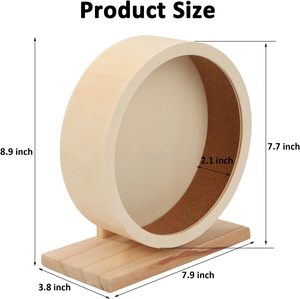 Roue d'exercice pour petits animaux en gros, réglable, silencieuse, en bois, jouet pour <span class=keywords><strong>hamster</strong></span>, accessoires pour cage d'animaux - Product Image 2