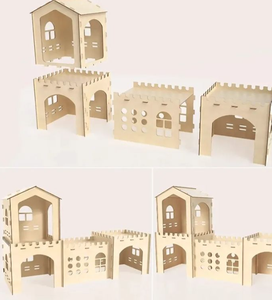 Wooden Rabbit Castle Hideout, Detachable Cedar <strong>Bunny</strong> <strong>House</strong> with Multi-Room, Indoor Small Animal Play Tunnel - Product Image 3