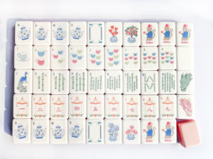 Wholesale Hot Sale American <b>Mahjong</b> Tiles <b>Set</b> Soft Powder Gradient 4 Layer Floral and Animal Pattern American <b>Mahjong</b> Tiles - Product Image 5