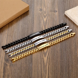 Nouveau <span class=keywords><strong>Bracelet</strong></span> Barre d'Identité Gravé Personnalisable North, Bijou en Acier Inoxydable, Gravure Laser, Nom <span class=keywords><strong>Personnalisé</strong></span>, <span class=keywords><strong>Bracelet</strong></span> de Montre - Product Image 3