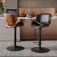 Chaise de bar en similicuir réglable en hauteur et pivotante, dossier moderne et simple, tabouret haut élégant pour comptoir de réception