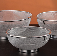Passoire de luxe en métal doré à mailles fines avec poignée pour fruits, légumes et riz – Design en maille métallique
