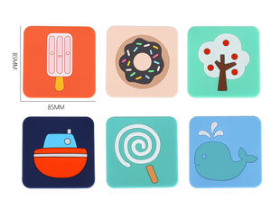 Mantel Individual Promocional de Silicona con Diseño de Dibujos Animados, Antideslizante, Suave, Aislante del Calor, Engrosado, para Comedor Doméstico, Fácil de Limpiar, con Posavasos - Product Image 2