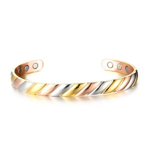 Pulsera Magnética Unisex al por Mayor con Diseño Geométrico de Tres Colores, Hecha a Mano, Ajustable, para Alivio del Dolor de Artritis, Brazalete de Moda - Product Image 2