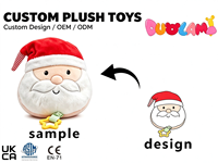 Peluche personnalisée du Père Noël, jouet en peluche rond et doux, support OEM ODM pour la décoration de Noël à la maison, cadeau, peluche personnalisée du Père Noël