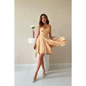 Vestido Asimétrico de Jacquard de Visón al por Mayor, Estampado Floral, Escote Halter, Cintura Imperio, Cremallera con Pedrería para Fiesta de Primavera/Verano - Product Image 5