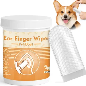 Aloe Vera Plant Based Remove Earwax And Dirt Pet Ear Wipes Finger For Dog Cat