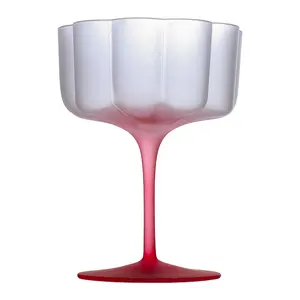 Vasos de helado de pétalos de caramelo coloridos, cristal, cóctel rosa, macarrón creativo para mujer, vasos de bola alta