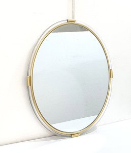 Espejo de Pared Ovalado <span class=keywords><strong>Art</strong></span> Deco de Acrílico y Metal, Espejo Simple, Decoración de Lujo Ligera para Entrada, Sala de Estar o Dormitorio - Product Image 2