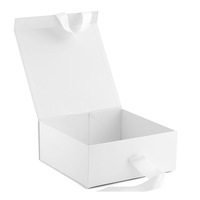 Grande boîte cadeau pliable noire dure réutilisable colorée personnalisée avec couvercle pour vêtements Emballage de boîte cadeau magnétique en ruban de luxe
