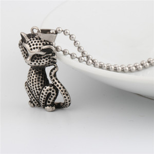 Collier pendentif chaton du zodiaque en acier inoxydable avec chaîne de 60 cm, cadeau pour femme - Product Image 3