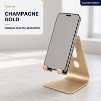 Support de téléphone de bureau universel en alliage d'aluminium monobloc, support antidérapant pour téléphone portable et tablette, OEM ODM, logo personnalisé