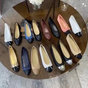 Zapatos de novia de diseño clásico, zapatos planos de ballet de cuero vacuno de alta calidad, zapatos de baile de moda para mujer, zapatos planos tipo náuticos. - Product Image 1