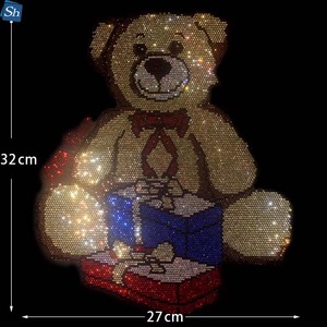 Oferta Especial: Transferencia Termoadhesiva de Dibujos Animados de Oso con Pedrería de Alta Calidad para Camisetas, Técnica Hot-Fix, Popular entre Celebridades de <span class=keywords><strong>Internet</strong></span> - Product Image 1