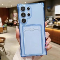 Étui de téléphone portable en TPU souple antichoc à quatre coins avec porte-cartes pour Samsung Galaxy S26 Edge Note 20 S25 Ultra A17 A07