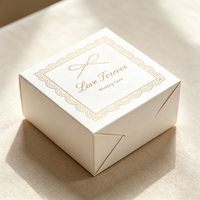 Boîte à dragées personnalisée esthétique en or avec inscription « Love Forever », livraison express en 72h, boîte cadeau en carton biodégradable