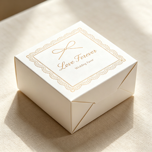 Caja de Regalo Personalizada con Diseño Estético en Dorado, Caja de Regalo de Cartón Biodegradable con Envío Rápido en 72 Horas - Product Image 1
