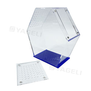 Yageli Chine usine Offre Spéciale personnalisé clair en forme d'hexagone acrylique Reptile Tarentule Juping Araignée boîtier avec couvercle magnétique - Product Image 1