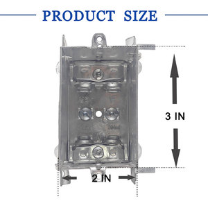Boîtier de commutation modulaire homologué CETL 3"x2"x2-1/2" 12,5 pouces cubes Boîte à appareils électriques en acier galvanisé avec serre-câbles - Product Image 3